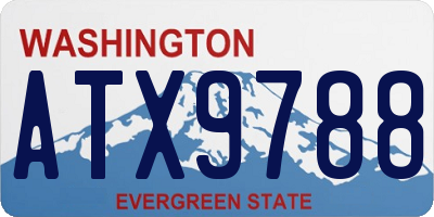 WA license plate ATX9788
