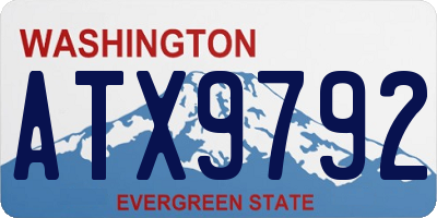 WA license plate ATX9792