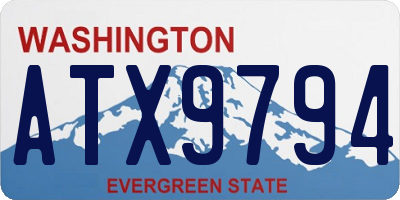 WA license plate ATX9794