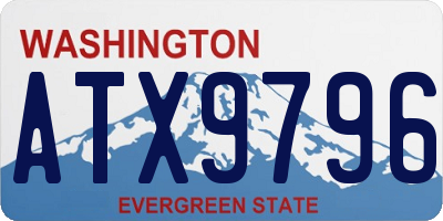 WA license plate ATX9796
