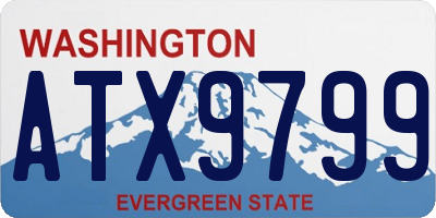 WA license plate ATX9799