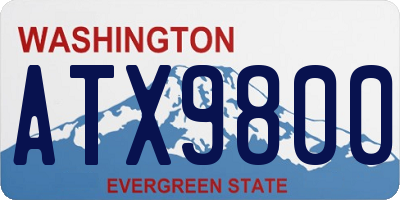 WA license plate ATX9800