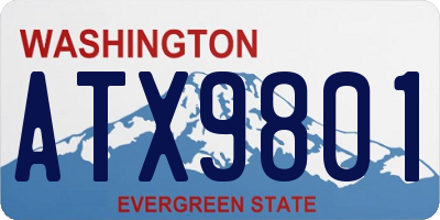 WA license plate ATX9801