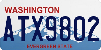 WA license plate ATX9802