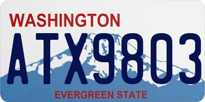 WA license plate ATX9803