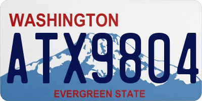 WA license plate ATX9804