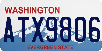WA license plate ATX9806