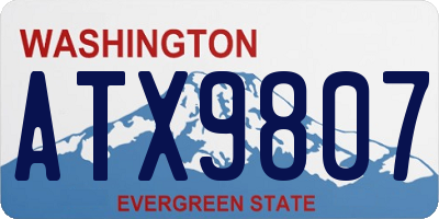 WA license plate ATX9807
