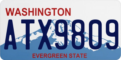 WA license plate ATX9809