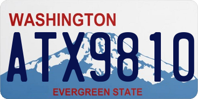 WA license plate ATX9810