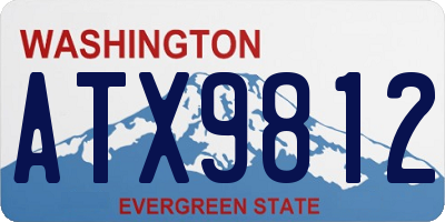 WA license plate ATX9812
