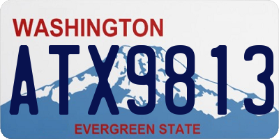 WA license plate ATX9813