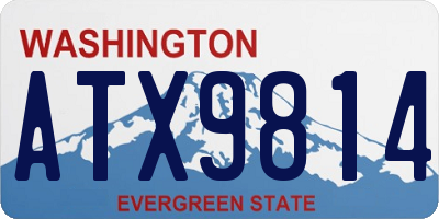 WA license plate ATX9814