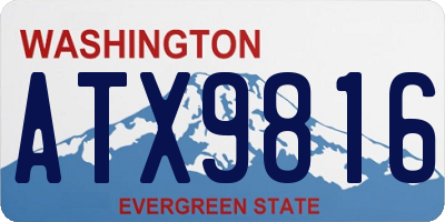 WA license plate ATX9816