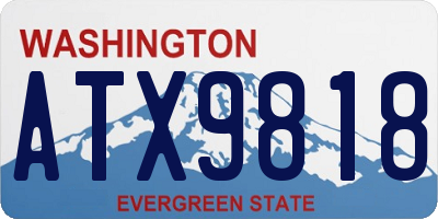 WA license plate ATX9818