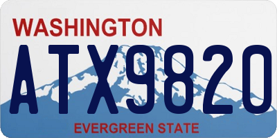 WA license plate ATX9820