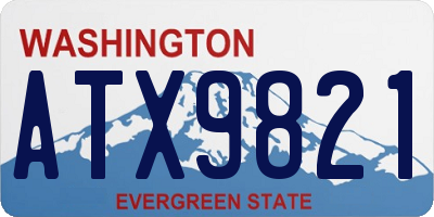 WA license plate ATX9821