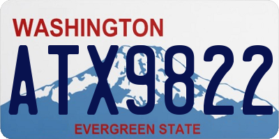 WA license plate ATX9822