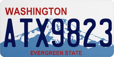 WA license plate ATX9823
