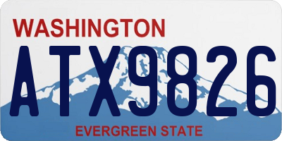 WA license plate ATX9826