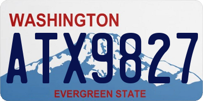 WA license plate ATX9827