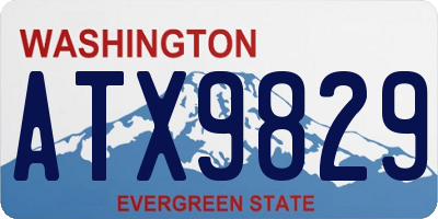 WA license plate ATX9829