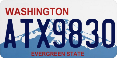 WA license plate ATX9830
