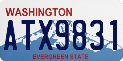 WA license plate ATX9831