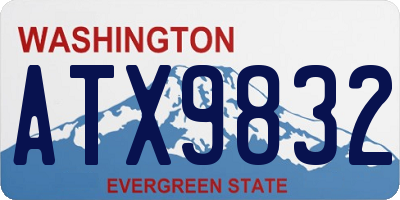 WA license plate ATX9832