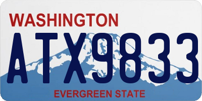 WA license plate ATX9833