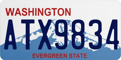 WA license plate ATX9834
