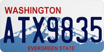 WA license plate ATX9835