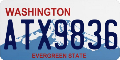 WA license plate ATX9836
