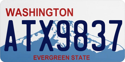 WA license plate ATX9837