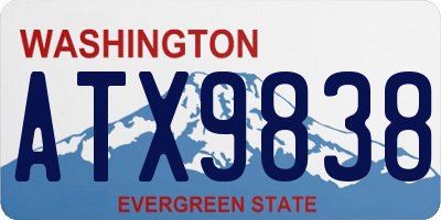 WA license plate ATX9838
