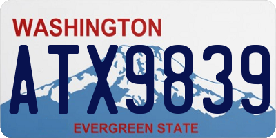 WA license plate ATX9839