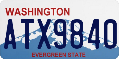 WA license plate ATX9840
