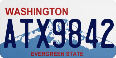 WA license plate ATX9842