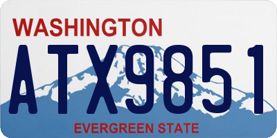 WA license plate ATX9851
