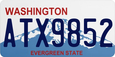 WA license plate ATX9852