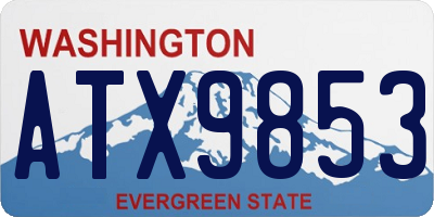 WA license plate ATX9853