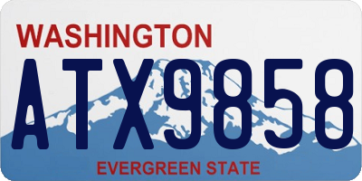 WA license plate ATX9858