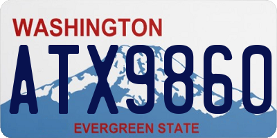 WA license plate ATX9860