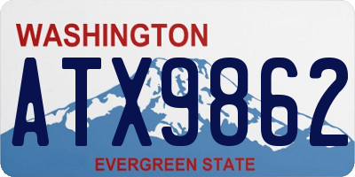 WA license plate ATX9862