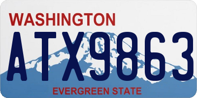 WA license plate ATX9863