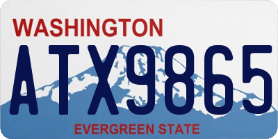 WA license plate ATX9865