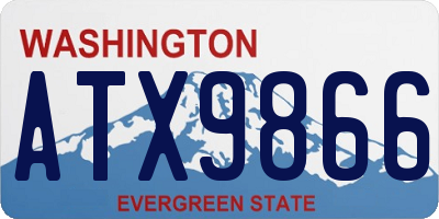 WA license plate ATX9866