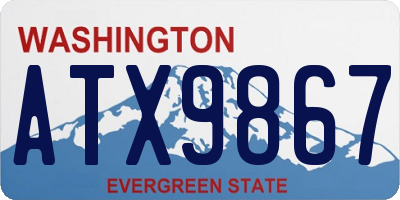WA license plate ATX9867