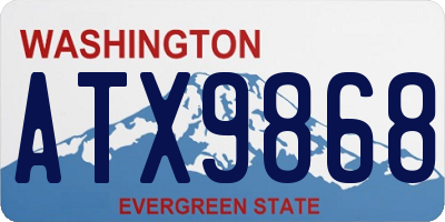 WA license plate ATX9868