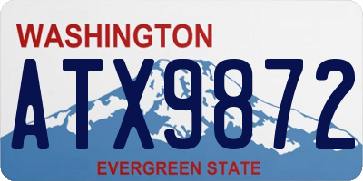 WA license plate ATX9872